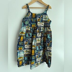 RJC Hawaiian Dress Girl 10 Aloha Lanikai Fit Flare Tank Dress Cotton Hawaitt